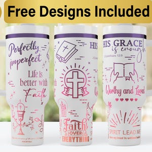 40oz Christian Faith Tumbler Laser Svg Design, 40oz Laser Engraved Tumbler Wrap, Laser Engraving SVG, Tumbler Wrap SVG, 40 oz Tumbler Wrap