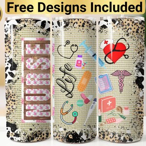 Nurse Tumbler Design, Tumbler Wrap PNG, 20 oz Skinny Tumbler Design, Nurse Tumbler Wrap, Nurse Tumbler PNG, Nurse Sublimation, Nurse Collage