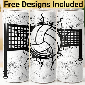 Volleyball Personalized Tumbler Design, Tumbler Wrap PNG, 20 oz Skinny Tumbler Design, Volleyball Tumbler Wrap, Volleyball Tumbler Design,