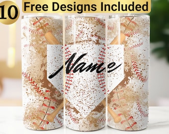 Projekt kubka baseballowego, Opakowanie na kubek PNG, Wąski projekt kubka baseballowego o pojemności 20 uncji, Opakowanie na kubek baseballowy, Spersonalizowany kubek baseballowy, Dodaj swoje imię,