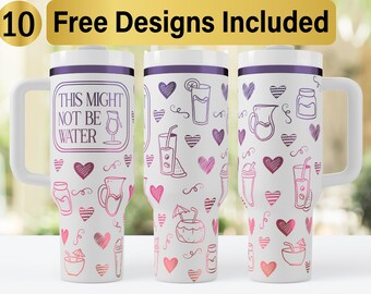 40oz Funny Not Water Tumbler Laser Svg Design, 40oz Laser Engraved Tumbler Wrap, Laser Engraving SVG, Tumbler Wrap SVG, 40 oz Tumbler Wrap,