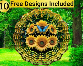 Molinillo de viento con forma de mariposa girasol, diseño de sublimación de molinete de viento con forma de girasol, sublimación de molinete de viento con forma de girasol, sublimación de molinete de viento,