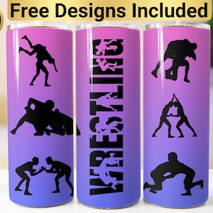 Wrestling Tumbler Design, Tumbler Wrap PNG, 20 oz Skinny Tumbler Design, Wrestling Tumbler Wrap, Wrestling Sublimation, Wrestling Tumbler,