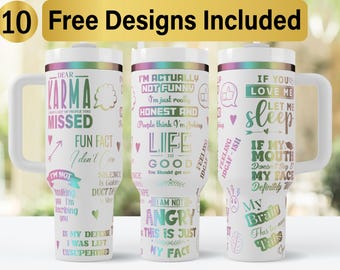 Bicchiere sarcastico da 40 once con design laser SVG, Bicchiere da 40 once con incisione laser, Incisione laser SVG, Bicchiere con involucro SVG, Bicchiere da 40 once con involucro
