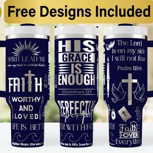 40oz Christian Faith Tumbler Laser Svg Design, 40oz Laser Engraved Tumbler Wrap, Laser Engraving SVG, Tumbler Wrap SVG, 40 oz Tumbler Wrap