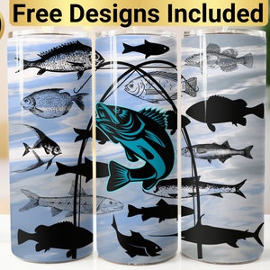 Fishing Tumbler Design, Tumbler Wrap PNG, 20 oz Skinny Tumbler Design, Fishing Tumbler Wrap, Fishing Tumbler PNG, Bass Fishing Tumbler,