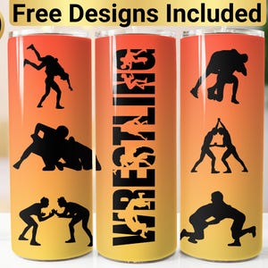Wrestling Tumbler Design, Tumbler Wrap PNG, 20 oz Skinny Tumbler Design, Wrestling Tumbler Wrap, Wrestling Sublimation, Wrestling Tumbler,