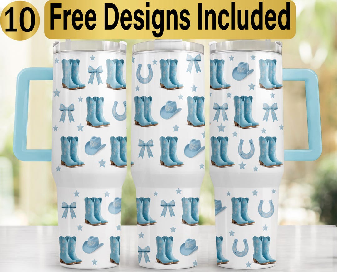 40oz Cowgirl Boots Tumbler Design, Tumbler Wrap PNG, 40oz Tumbler ...