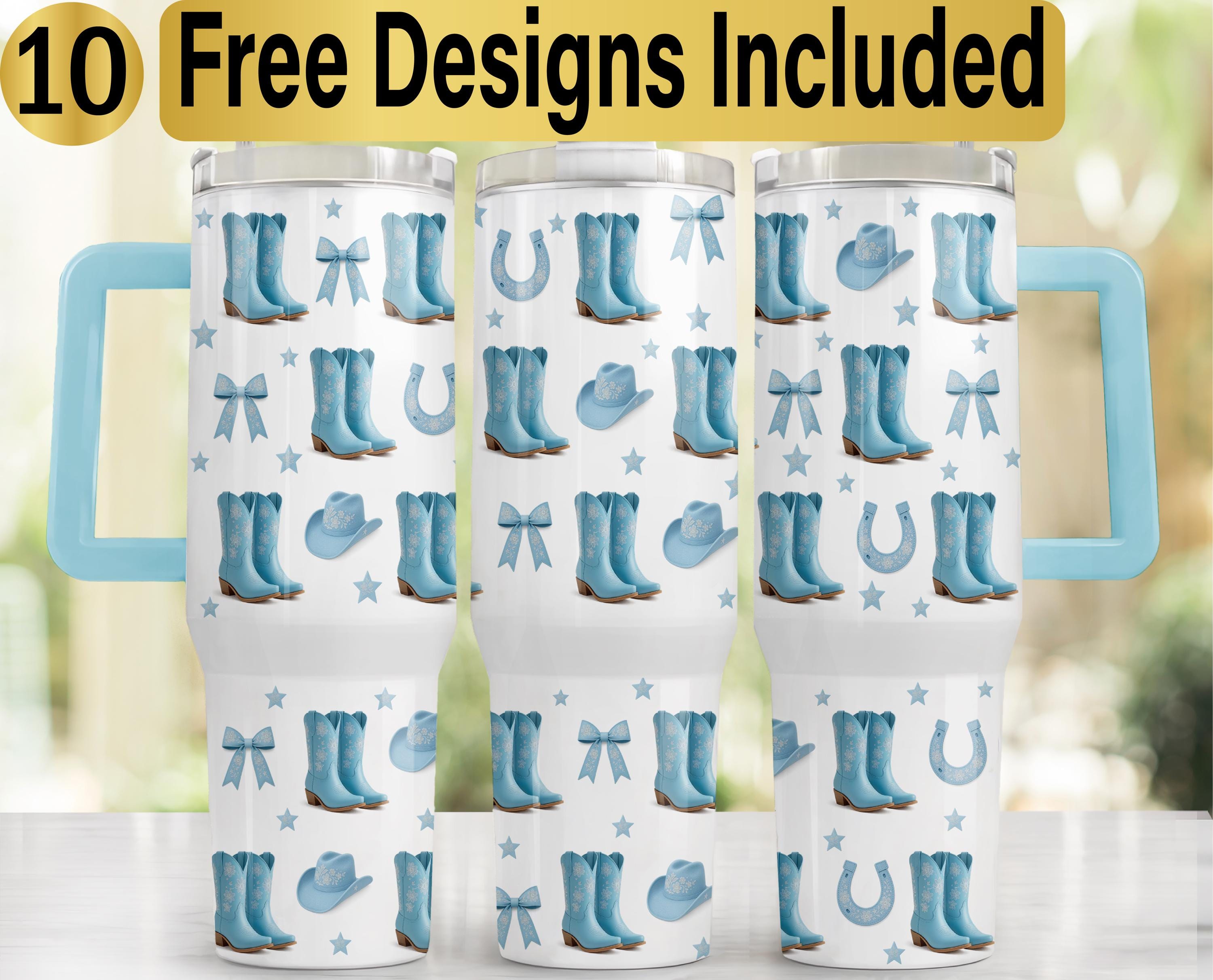 40oz Cowgirl Boots Tumbler Design, Tumbler Wrap PNG, 40oz Tumbler ...