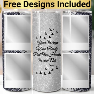 Memorial Tumbler Design, Tumbler Wrap PNG, 20 oz Skinny Tumbler Design, Tapered and Straight, Instant Digital Download PNG, Photo Tumbler,