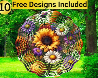 Molinillo de viento de girasol, diseño de sublimación de molinillo de viento de girasol, sublimación de molinillo de viento, molinillo de viento de girasol PNG,