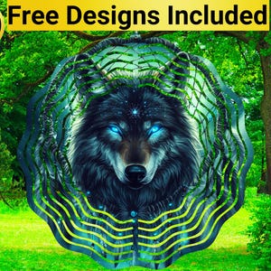 Wolf Dreamcatcher Wind Spinner, Wolf Wind Spinner Sublimation Design, Wolf Wind Spinner Sublimation, Wind Spinner Sublimation,