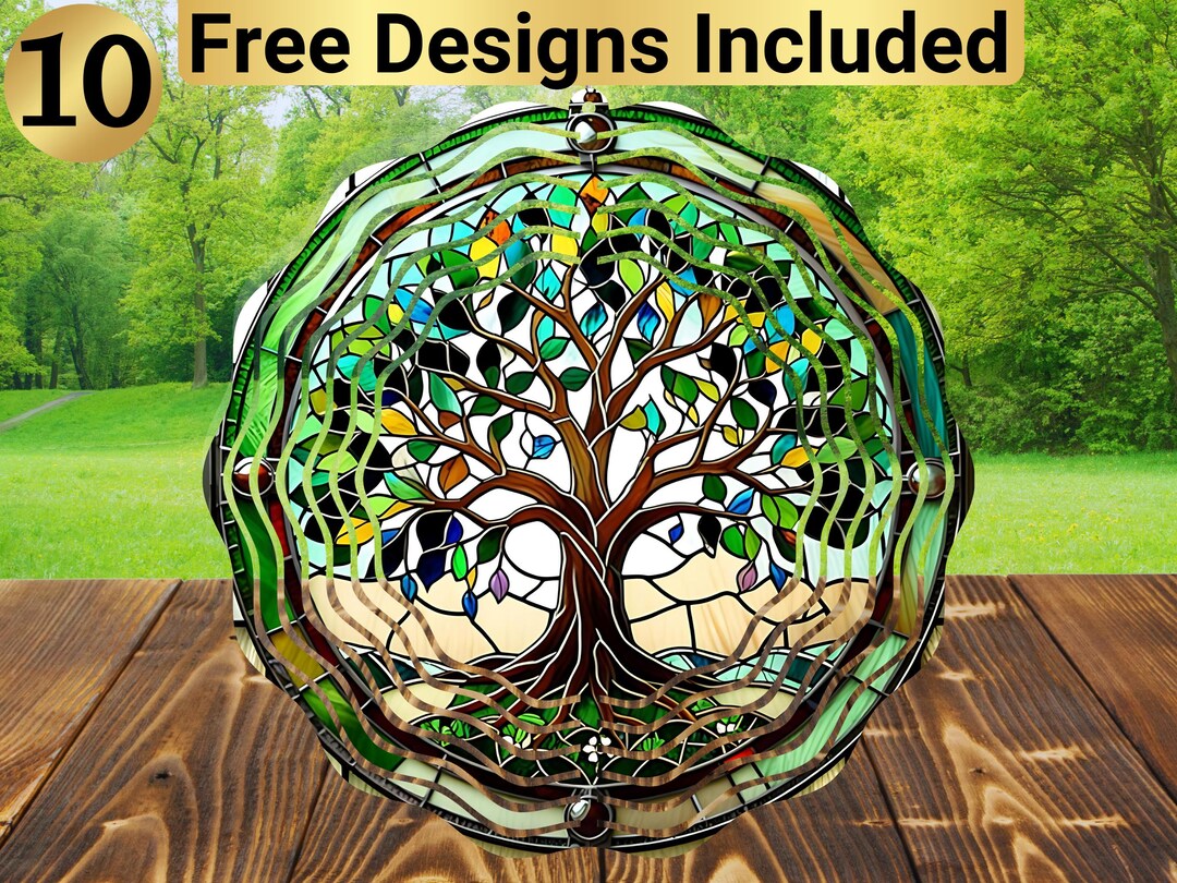 Tree of Life Wind Spinner, Tree of Life Spinner Sublimation Design ...