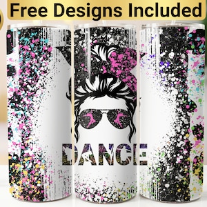 Dance Tumbler Design, Tumbler Wrap PNG, 20 oz Skinny Tumbler Design, Dancing Tumbler Wrap, Ballet Tumbler, Tap Dance Tumbler, Dance Tumbler,