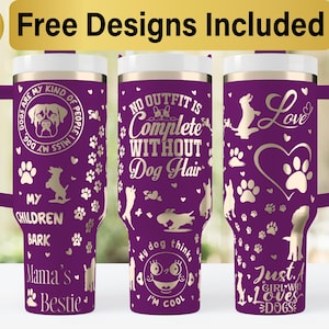 40oz Dog Lover Tumbler Laser Svg Design, 40oz Laser Engraved Tumbler Wrap, Laser Engraving SVG, Tumbler Wrap SVG, 40 oz Tumbler Wrap,