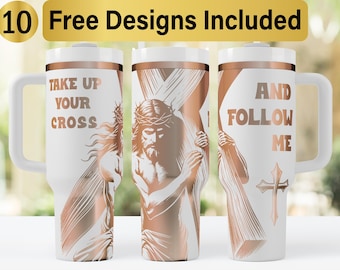 Vaso térmico de 40 oz con cruz cristiana, diseño SVG para láser, envoltura para vaso térmico de 40 oz grabada con láser, SVG para grabado láser, envoltura para vaso térmico de 40 oz, envoltura para vaso térmico de 40 oz,