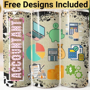 Accountant Tumbler Design, Tumbler Wrap PNG, 20 oz Skinny Tumbler Design, Accountant Tumbler Wrap, Accountant Sublimation, Accountant Design