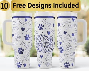40 Unzen Hund Mama Tumbler Laser geschnitten, 40 Unzen Laser graviert Tumbler Wrap, Laser Gravur SVG, Tumbler Wrap SVG, 40 Unzen Tumbler Wrap,