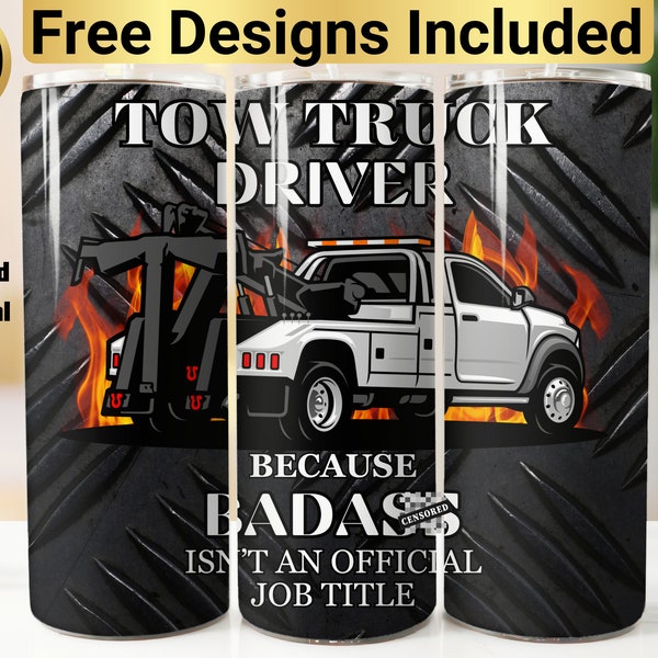 Tow Truck Tumbler Design, Tumbler Wrap PNG, 20 oz Skinny Tumbler Design, Tow Truck Tumbler Wrap,  Tow Truck Tumbler, Trucker Sublimation,