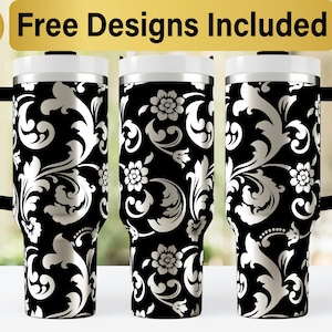 40oz Tooled Leather Tumbler Laser Svg Design, 40oz Laser Engraved Tumbler Wrap, Laser Engraving SVG, Tumbler Wrap SVG, 40 oz Tumbler Wrap,