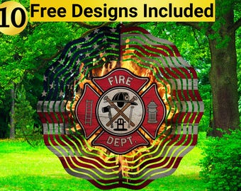 Firefighter Wind Spinner, Firefighter Wind Spinner Sublimation Design, Firefighter Wind Spinner Sublimation, Wind Spinner Sublimation,