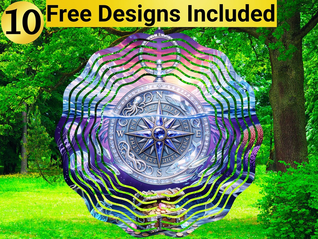 Compass Wind Spinner, Compass Wind Spinner Sublimation Design, Compass ...