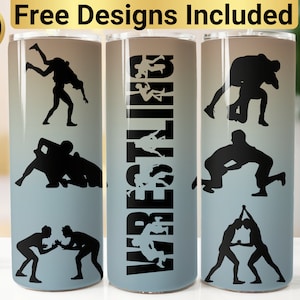 Wrestling Tumbler Design, Tumbler Wrap PNG, 20 oz Skinny Tumbler Design, Wrestling Tumbler Wrap, Wrestling Sublimation, Wrestling Tumbler,