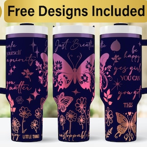 40 Unzen positive Affirmationen Tumbler Laser SVG Design, 40 Unzen Laser gravierte Tumbler Wrap, Lasergravur SVG, Tumbler Wrap SVG,