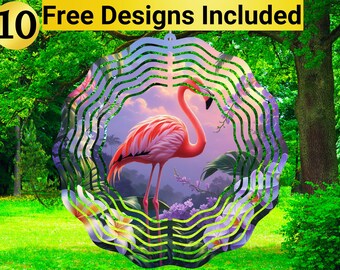 Flamingo Wind Spinner, Flamingo Wind Spinner Sublimation Design, Flamingo Wind Spinner Sublimation, Wind Spinner Sublimation,