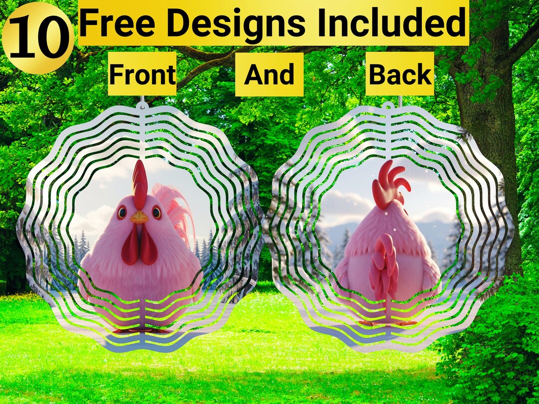Chicken Wind Spinner, Chicken Wind Spinner Sublimation Design, Chicken ...