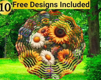 Molinillo de viento de girasol, diseño de sublimación de molinillo de viento de girasol, sublimación de molinillo de viento, molinillo de viento de girasol PNG,