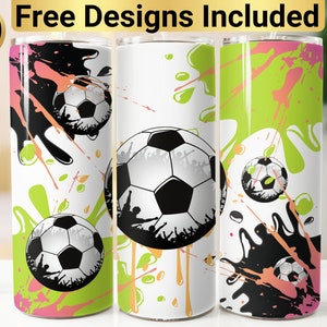 サッカータンブラーデザイン、タンブラーラップPNG、20オンススキニータンブラーデザイン、サッカータンブラーラップ、サッカータンブラーPNG、サッカーボールタンブラーデザイン、