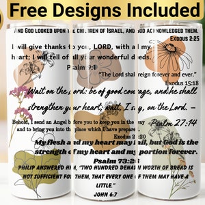 Christian Bible Verse Tumbler Design, Tumbler Wrap PNG, 20 oz Skinny Tumbler Design, Christian Tumbler Wrap, Christian Tumbler PNG,