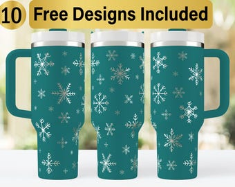 40oz Snowflake Tumbler Laser Svg Design, 40oz Laser Engraved Tumbler Wrap, Laser Engraving SVG, Christmas Tumbler Wrap SVG, 40 oz Design,