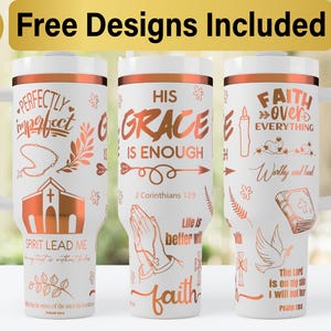 40oz Christian Faith Tumbler Laser Svg Design, 40oz Laser Engraved Tumbler Wrap, Laser Engraving SVG, Tumbler Wrap SVG, 40 oz Tumbler Wrap