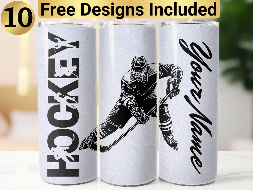 Personalized Hockey Tumbler Design, Tumbler Wrap PNG, 20 Oz Skinny