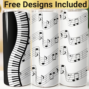 Piano Chords Tumbler Design, Tumbler Wrap PNG, 20 oz Skinny Tumbler Design, Piano Tumbler Wrap, Piano Sublimation, Piano Tumbler Design,