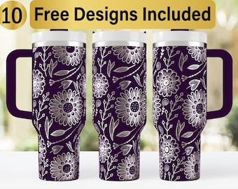 40oz Boho Sunflowers Tumbler Laser Svg Design, 40oz Laser Engraved Tumbler Wrap, Laser Engraving SVG, Tumbler Wrap SVG, 40 oz Tumbler Wrap,
