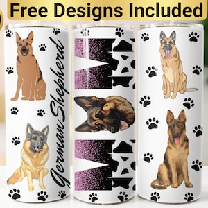 German Shepherd Mom Tumbler Wrap, Tumbler Wrap PNG, 20 oz Skinny Tumbler Design, German Shepherd Tumbler, German Shepherd Mom Tumbler,