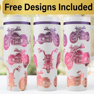 40oz Motorcycle Tumbler Laser Svg Design, 40oz Laser Engraved Tumbler Wrap, Laser Engraving SVG, Tumbler Wrap SVG, 40 oz Tumbler SVG,