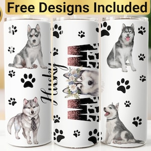 Husky Mom Tumbler Design, Tumbler Wrap PNG, 20 oz Skinny Tumbler Design, Husky Tumbler Design, Siberian Husky Tumbler, Husky Tumbler Wrap,