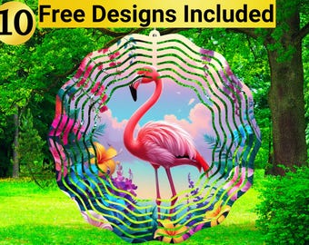 Flamingo Wind Spinner, Flamingo Wind Spinner Sublimation Design, Flamingo Wind Spinner Sublimation, Wind Spinner Sublimation,