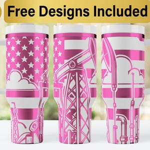 40oz Oil Field Tumbler Laser Svg Design, 40oz Laser Engraved Tumbler Wrap, Laser Engraving SVG, Tumbler Wrap SVG, 40 oz Tumbler Wrap,