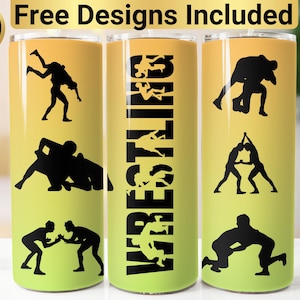 Wrestling Tumbler Design, Tumbler Wrap PNG, 20 oz Skinny Tumbler Design, Wrestling Tumbler Wrap, Wrestling Sublimation, Wrestling Tumbler,