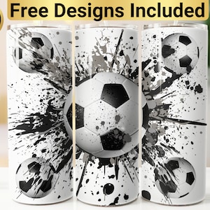 Soccer Tumbler Design, Tumbler Wrap PNG, 20 oz Skinny Tumbler Design, Soccer Tumbler Wrap, Soccer Tumbler PNG, Soccer Ball Tumbler Design,