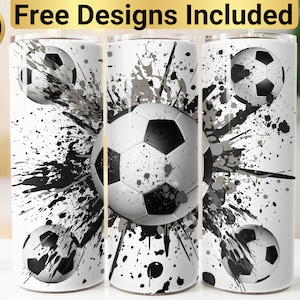 Soccer Ball Black White Custom Birthday Acrylic Tumbler