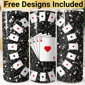Casino Tumbler Design, Tumbler Wrap PNG, 20 oz Skinny Tumbler Design, Casino Tumbler Wrap, Casino Sublimation, Cards Sublimation,