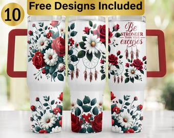 Be Stronger Tumbler Design, Tumbler Wrap PNG, 40 oz Tumbler Design, Faith Tumbler Wrap, Faith Tumbler PNG, 40oz Flower Tumbler Wrap,