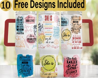 40oz She Is Tumbler Design, Tumbler Wrap PNG, 40 oz Tumbler Design, 40oz Positive Affirmations Tumbler, 40oz Positive Tumbler Wrap,