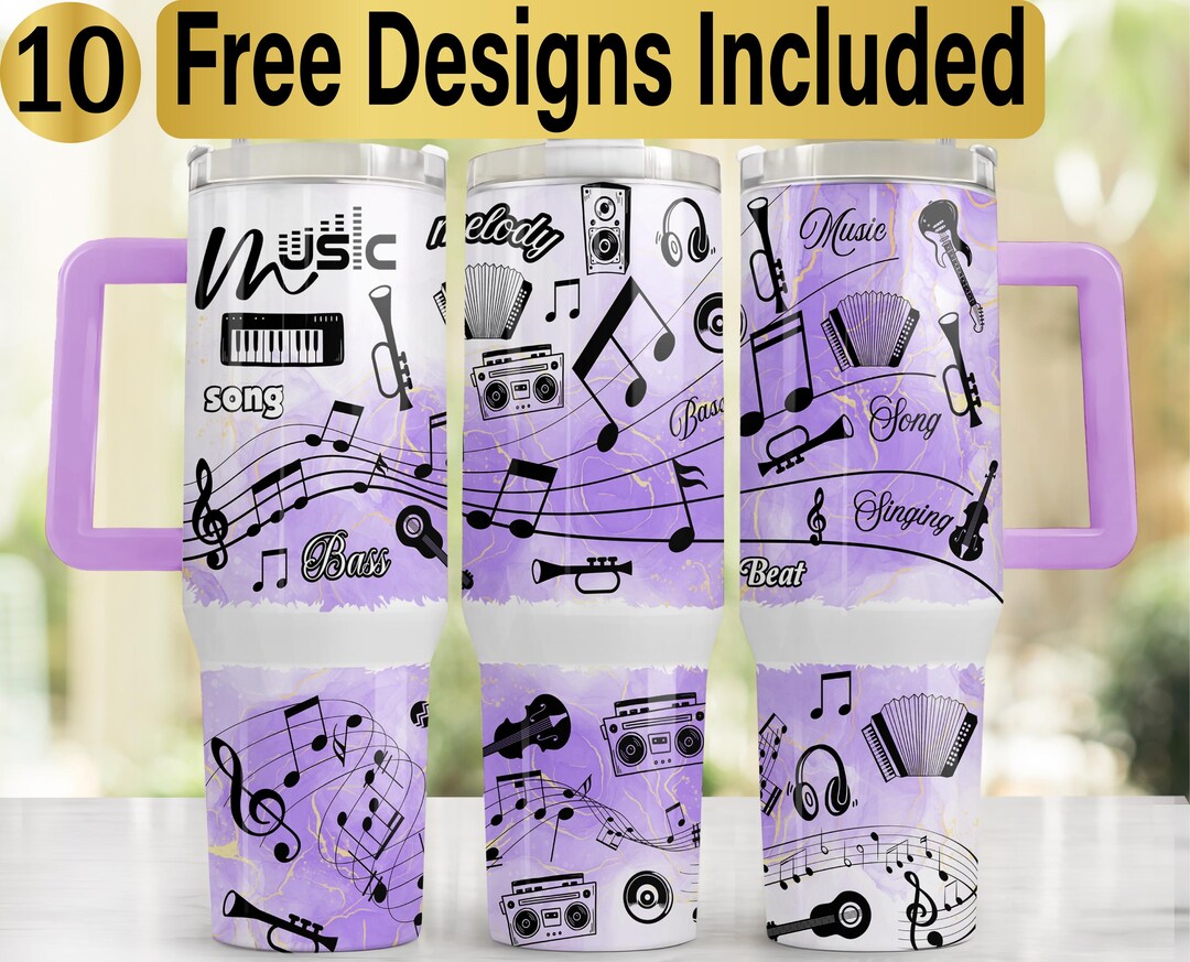 40oz Music Tumbler Design, Tumbler Wrap PNG, 40 Oz Tumbler Design ...